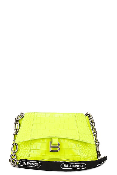 FWRD Renew Balenciaga Small Downtown Shoulder Bag in Fluo Yellow