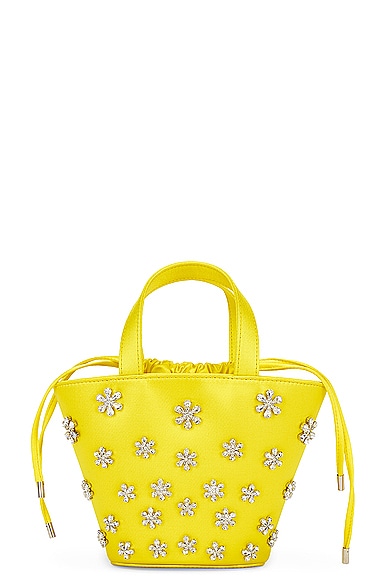 FWRD Renew AMINA MUADDI Lily Satin Bucket Bag in Yellow