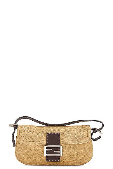 FWRD Renew Fendi Zucca Mama Half Moon Crescent Shoulder Bag in