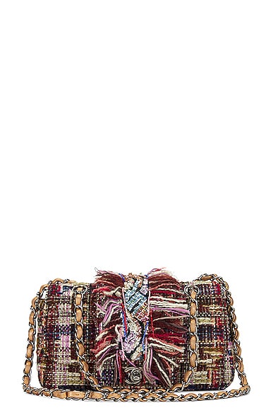 FWRD Renew Chanel Tweed Chain Shoulder Bag in Multi