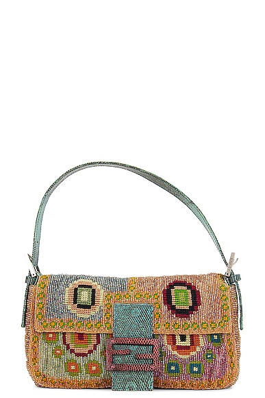 FWRD Renew Fendi Beaded Baguette Shoulder Bag in Multi FWRD