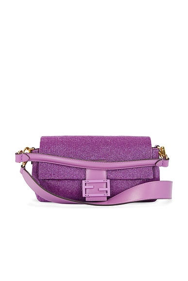 FWRD Renew Fendi Beaded Mama Baguette Shoulder Bag in Purple