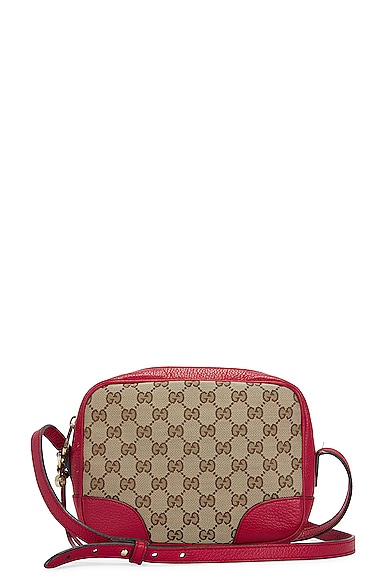 FWRD Renew Gucci GG Canvas Shoulder Bag in Beige