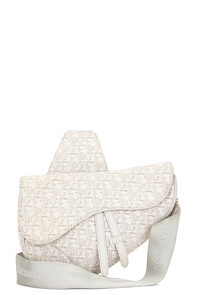 Dior Trotter Saddle Bag In Ivory
