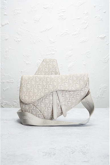 Shop Dior Trotter Saddle Bag In Ivory