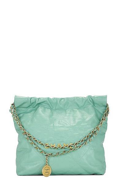 FWRD Renew Chanel Chain Buckle Bag in Mint