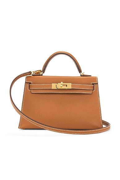 FWRD Renew Hermes Epsom Kelly 20 Handbag in Gold