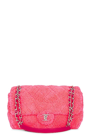 FWRD Renew Chanel Quilted Terry Chain Shoulder Bag in Fuchsia