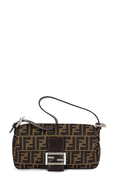 FWRD Renew Fendi Zucca Mama Baguette Shoulder Bag in Brown | FWRD