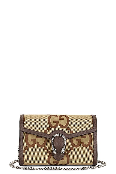 FWRD Renew Gucci GG Dionysus Chain Shoulder Bag in Brown