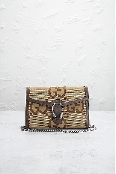 Shop Gucci Jumbo Gg Dionysus Chain Shoulder Bag In Brown