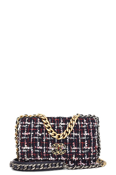 Pre-owned Chanel Tweed Coco Mark Chain Shoulder Bag In Multi Black