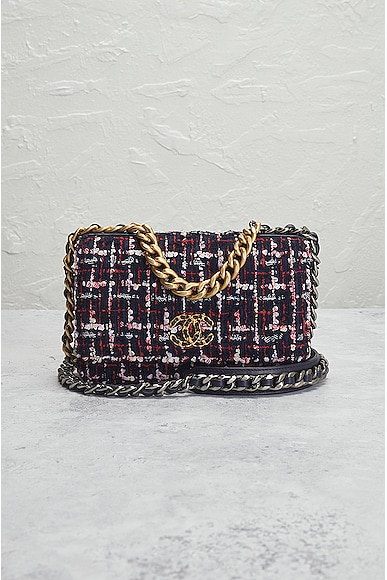 Pre-owned Chanel Tweed Coco Mark Chain Shoulder Bag In Multi Black
