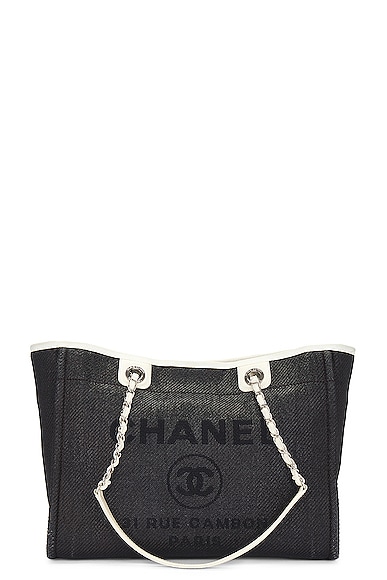 Pre-owned Chanel Deauville Tote Bag In Black