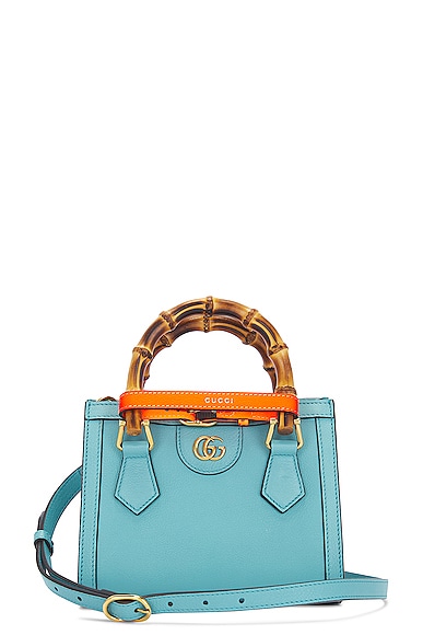 FWRD Renew Gucci Bamboo Diana 2 Way Handbag in Blue