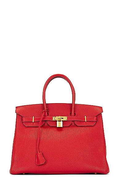 FWRD Renew Hermes Birkin Handbag in Red