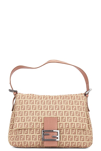 FWRD Renew Fendi Zucchino Mama Baguette Shoulder Bag in Pink