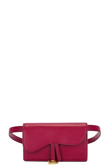 FWRD Renew Dior Saddle Waist Bag in Red