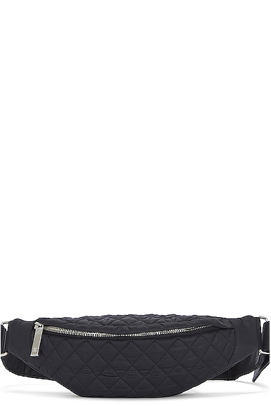 FWRD Renew Chanel Quilted Waist Bag in Black