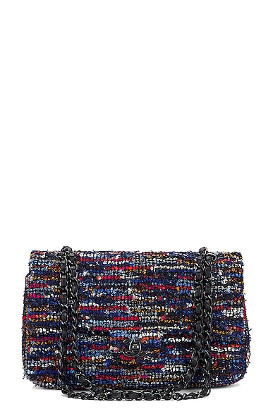 Pre-owned Chanel Tweed Flap Chain Shoulder Bag In Multi