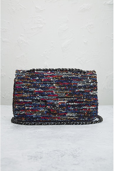 Pre-owned Chanel Tweed Flap Chain Shoulder Bag In Multi