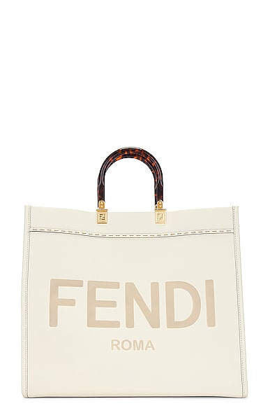 Fendi Sunshine Tote Bag In Ivory