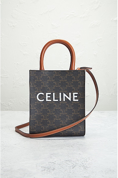 Shop Celine Vertical 2 Way Shoulder Bag In Dark Brown