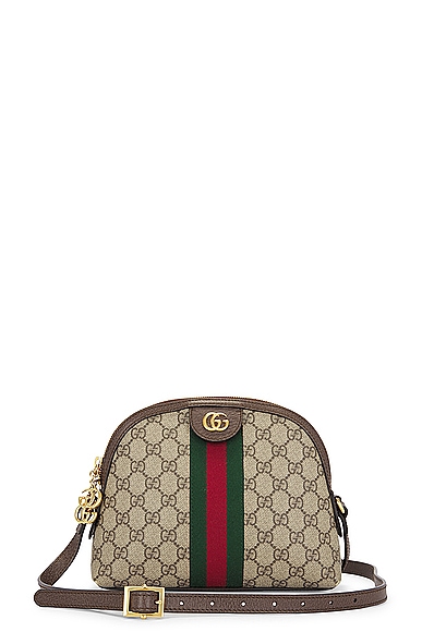 FWRD Renew Gucci Ophidia GG Shoulder Bag in Beige