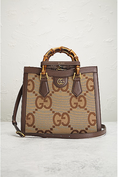 Shop Gucci Jumbo Gg Bamboo 2 Way Handbag In Brown