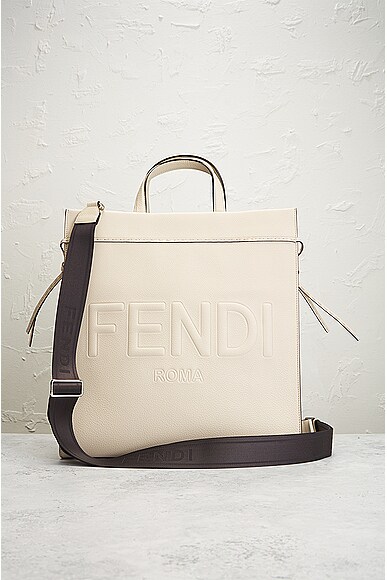 Shop Fendi Medium 2 Way Handbag In Ivory