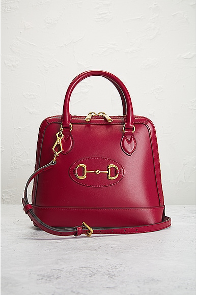 Shop Gucci Horsebit Leather Handbag In Burgundy