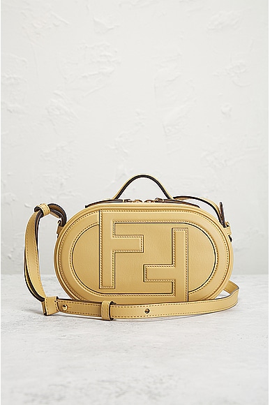Shop Fendi O Lock Leather Camera Bag In Mustard