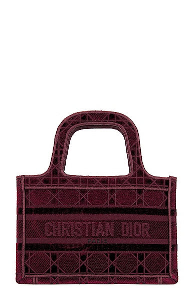Dior Embroidery Book Tote Bag In Wine