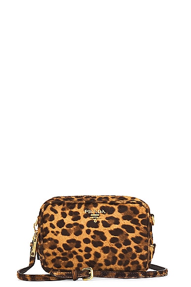 Prada Leopard Shoulder Bag in Brown