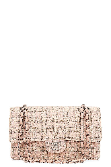 FWRD Renew Chanel Tweed Matelasse Chain Shoulder Bag in Blush