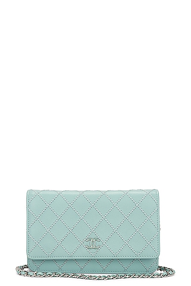 Quilted Wallet on Chain Bag in Mint