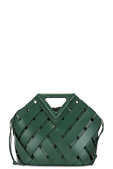 Bottega Veneta The Triangle Basket Landscape Bag in Green