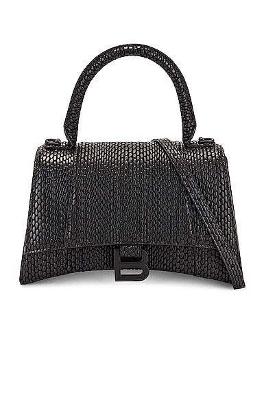 Balenciaga Small Hourglass Top Handle Bag in Black