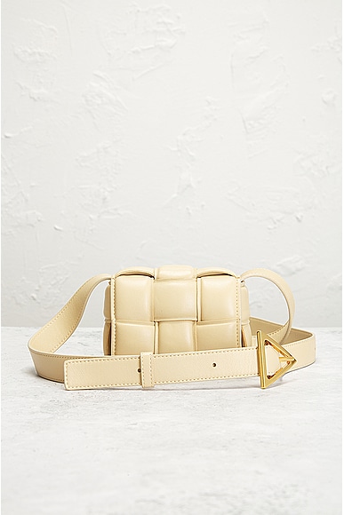 Pre-owned Bottega Veneta Padded Candy Cassette Bag In Porridge & Gold