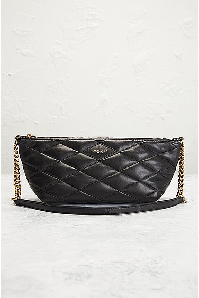 Shop Saint Laurent Gaby Zipped Shoulder Bag In Nero