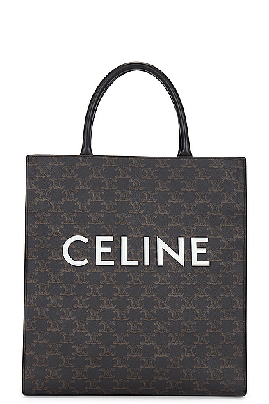 Shop Celine Vertical Cabas Tote Bag In Brown
