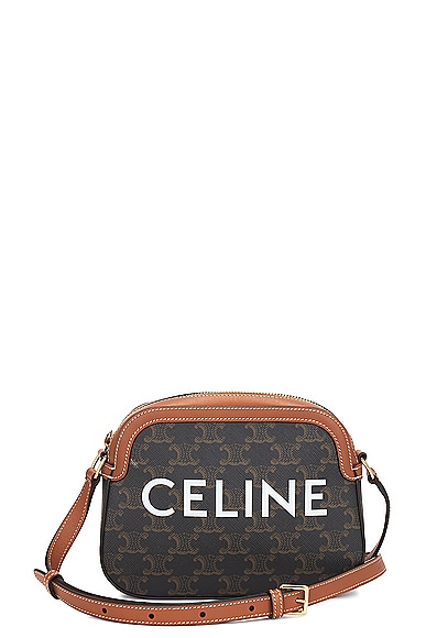 Celine Triomphe Shoulder Bag In Brown