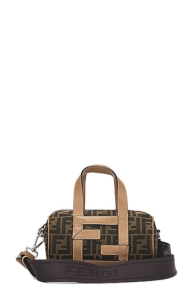 Shop Fendi Zucca Handbag In Brown