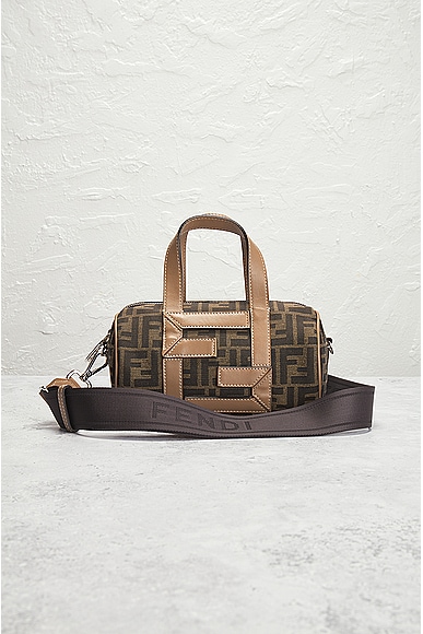 Shop Fendi Zucca Handbag In Brown