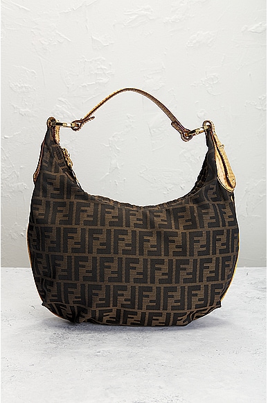Shop Fendi Zucca Shoulder Bag In Brown