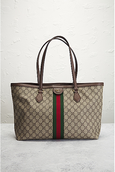 Shop Gucci Ophidia Sherry Tote Bag In Beige