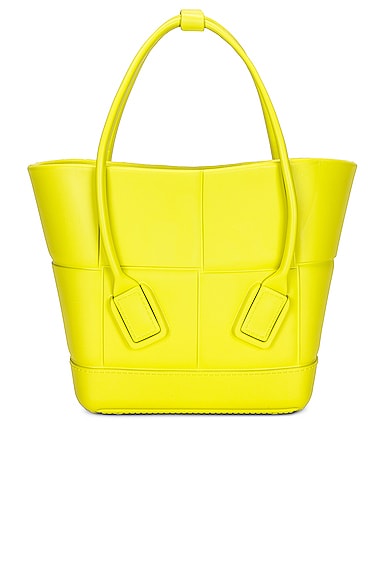 Bottega Veneta Mini Arco Shopping Tote Bag in Lemon