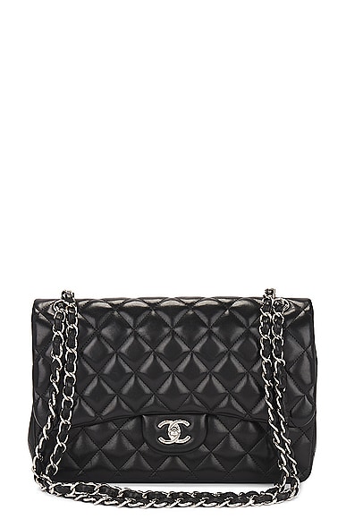 FWRD Renew Chanel Matelasse 30 Lambskin Flap Shoulder Bag in Black