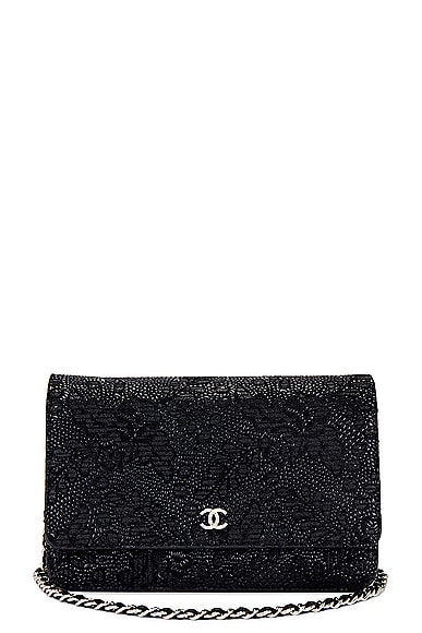 FWRD Renew Chanel Coco Mark Wallet On Chain Bag in Black