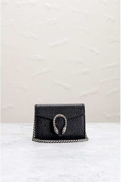 Shop Gucci Leather Dionysus Chain Shoulder Bag In Black